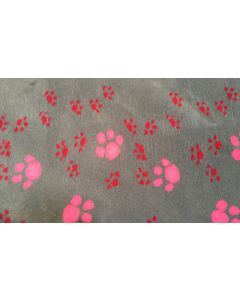 Dry Bed grau mit rosa Pfoten 100x150 cm